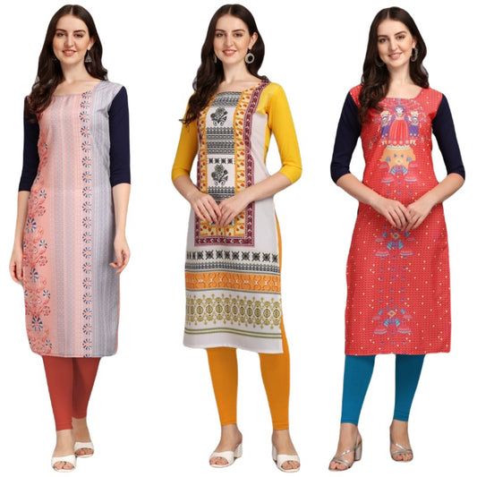 Incandescent Printed Combo Kurtis (Pack of 3)