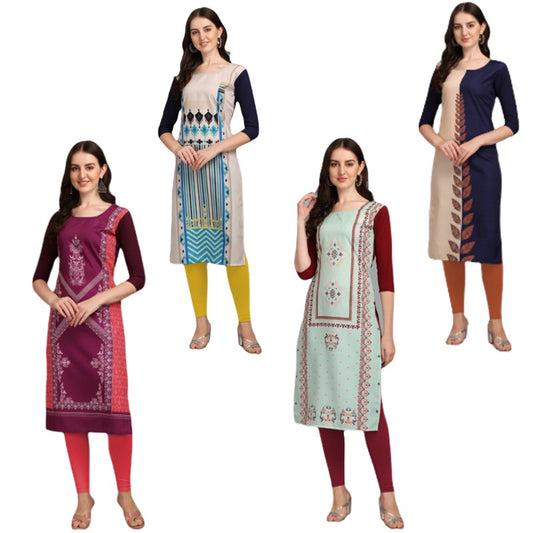 Delectable Printed Combo Kurtis (Pack of 4)