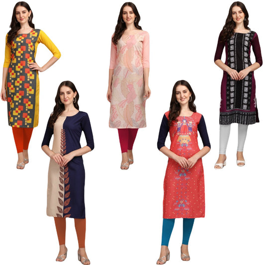 Marvelous Prnted Combo Kurtis (Pack of 5)