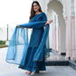 Amazing Blue Color Kurta Sharara Set With Duppata